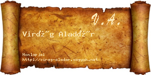 Virág Aladár névjegykártya